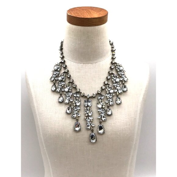 Vintage VTG rare signed SCAASI Statement Rhinestone Statement Necklace & Clip Ea - Picture 9 of 13